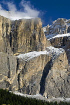 Fresh-fallen snow in the Sella Group, Dolomite Alps, Italy, September 2008