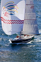 Swan 68' "Chippewa" sailing downwind in the Newport Bucket Regatta, July 2009, Rhode Island, USA.