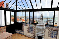 Hauteville House, where Victor Hugo stayed while he was in exile. Hugo's study overlooking St Peter Port, Guernsey, Channel Islands. May 2009.