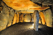 Le Dehus burial chamber and Neolithic tomb (6500 BC), Guernsey, Channel Islands. May 2009.