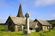 St. Enedoc Church, where Sir John Betjeman, Poet Laureate is buried.  Trebetherick, Cornwall, UK.
