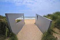 Work of art / Memorial on D-landing beach, Juno Beach, Courseulles-sur-Mer, Normandy, France, September 2008.