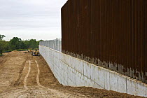Construction of the US / Mexico border wall in Hidalgo County, Texas, along the Lower Rio Grande wildlife corridor, USA ILCP RAVE January/February 2009