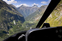 View from a helicopter of Fiordland National Park, South Island, New Zealand, January 2009