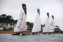 Extreme 40 catamarans "BT", "Rothschild", "Oman" and "Holmatro" racing at Cowes Week, August 2009.