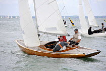 Dragon "Cavalier" sailing at Cowes Week, August 2009.
