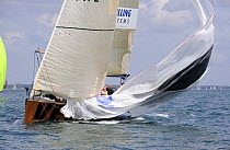 Dropping the spinnaker on "Drilling Systems", Cowes Week, August 2009.