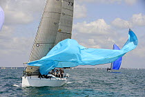 Dropping the spinnaker on "Software Mistress", Cowes Week, August 2009.