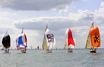 Fleet racing at Cowes Week, including "Sixes and Sevens", "Tactix", "Sail Navy Gauntlet", "Prime Cut" and "Gambit", August 2009.