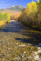 The Percy Peaks rise above Nash Stream in Stark, New Hampshire, USA. October 2007