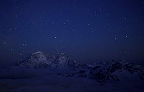 Stars over Mount Donguzorun (4,468m) Caucasus, Russia, June 2008