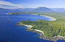 Aerial view of Vargas Island, Clayoquot Sound, Vancouver Island, British Columbia, Canada