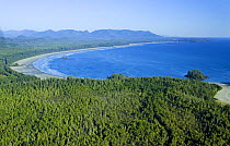 Aerial view of Long Beach, Pacific Rim National Park, Vancouver Island, British Columbia, Canada