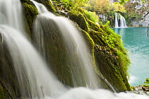 Waterfalls, Milanovac lake, Lower lakes, Plitvice Lakes NP, Croatia, October 2008 WWE BOOK.