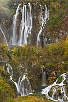 Plitvicka Slap and Sastavci waterfalls, Plitvice Lakes National Park, Croatia, October 2008