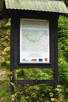 Information map, near the Krinice River, Kyov, Ceske Svycarsko / Bohemian Switzerland National Park, Czech Republic, September 2008