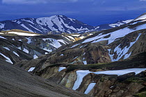 Multicoloured earth of the volcanic landscape of Landmannalaugar, volcanic massif, Iceland 2005