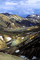 Multicoloured earths of Landmannalaugar, volcanic massif, Iceland 2005
