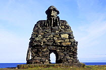 Rock sculpture of local guardian spirit of Arnarstapi village, Snaefellsnes Peninsula, western Iceland 2005