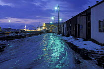 Street covered in thick ice, Akureyri, North Iceland 2005