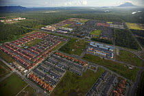 Aerial view of housing development outside Kuching, Sarawak, Borneo, Malaysia, June 2006