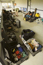 Photographic and expedition gear spread out for re-packing in Malabo, Bioko Island, Equatorial Guinea, Rapid Assessment Visual Expedition, International League of Conservation Photographers, January 2...