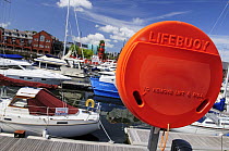 Lifebuoy at Marina. Maritime Quarter, Swansea, Wales, UK. June 2009.