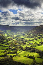 Vale of Ewyas, view over Capel-y-ffin and the valley of the Afon Honddu, Black Mountains, Brecon Beacons National Park, Powys, Wales, UK, October 2008