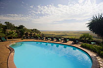 Swimming pool at the Serena Lodge, a luxury safari lodge in the Masai Mara reserve, Kenya. August 2008
