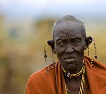 Old Maasai man, Maasai Mara National Reserve, Kenya.
