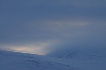Low clouds over Dovrefjell National Park, Norway, February 2009