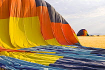 Hot air balloon deflating after balloon safari over the Namib desert, Sossusvlei, Sesriem, Namib desert, Namibia, August 2008