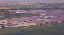 Aerial view of salt pans near the atlantic coast, Walvis Bay, Namib desert, Namibia, August 2008