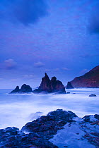 Wild coast on a windy day, Benijo, Anaga Peninsula, North East Tenerife, Canary Islands, Spain, December 2008