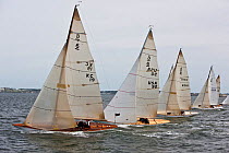 Fleet racing during the 6 Metre Class World Championships. Newport, Rhode Island, USA. September 2009.