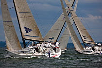 Yachts racing at the New York Yacht Club Invitational Regatta, Newport, Rhode Island. September 2009.