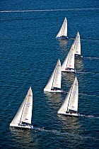 Fleet racing at the New York Yacht Club Invitational Regatta, Newport, Rhode Island. September 2009.