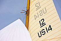 Sail number detail at the 12 Metre World Championships, Newport, Rhode Island, USA. September 2009.