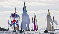 Yachts racing at the 12 Metre World Championships, Newport, Rhode Island, USA. September 2009.