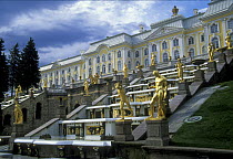 The Grand Cascade of fountains at Peterhof / Petergof Palace, Petergoff (Petrodvorets), St Petersburg, Russia, June 2007