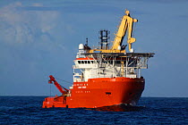 Dive support vessel "Normand Pioneer" on the North Sea, September 2009.