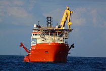 Dive support vessel "Normand Pioneer" undertaking subsea operations on the North Sea, September  2009.