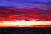 Trawler at dusk on the North Sea, September 2009.
