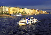 Tourist boat on the River Neva, City of St.Petersburg, June 2007