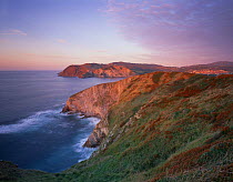 Coast near Barrika and Plentzia at sunset, Basque country, Bay of Biscay, Spain, October 2008
