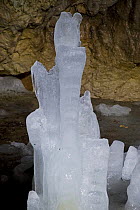Ice formation in Ledena Pecina (an ice cave) inside Obla Glava (Rounded head peak) Durmitor NP, Montenegro, October 2008