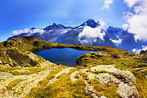 Mountain landscape, Lacs des Cheserys and Aiguilles Rouges, Haute Savoie, France, Europe, September 2008