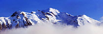 Mountain landscape with Mont Blanc (4,810m) and Aiguille du Midi (3,842m) Haute Savoie, France, Europe, September 2008