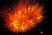 Lava erupting on Stromboli Volcano, Aeolian Islands, Italy, May 2009. WWE INDOOR EXHIBITION