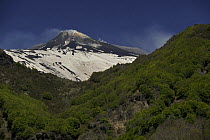 Eastern side of Mount Etna Volcano with snow, Sicily, Italy, May 2009